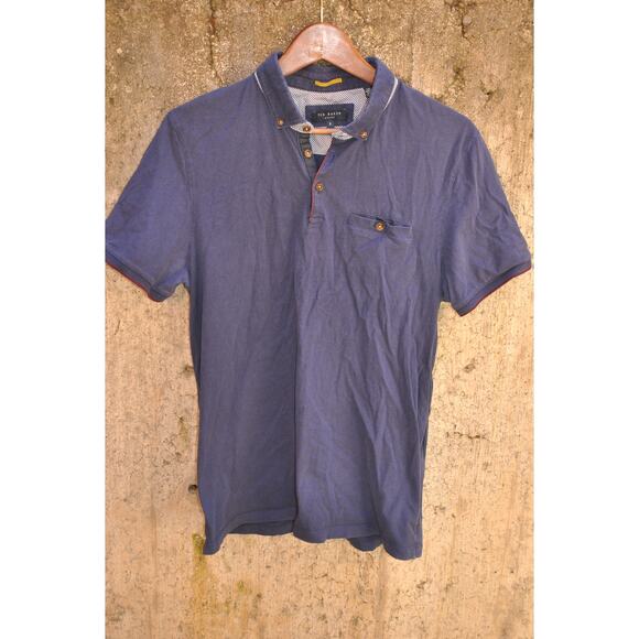 Ted Baker London Navy Short Sleeve Polo Shirt – Size 5 (XL) - Picture 1 of 4